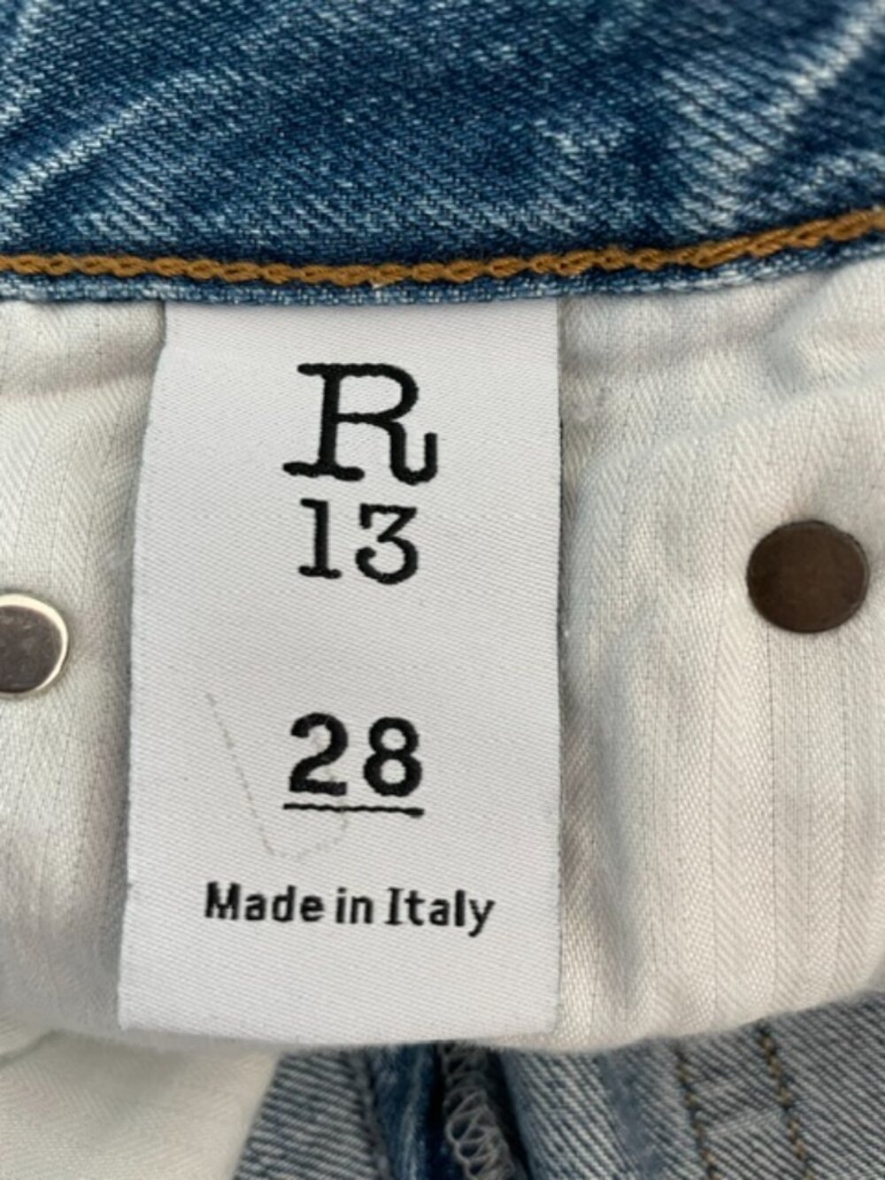 R13 Skirt Distressed Destroyed Norbury Jasper Denim Blue Jean Sz 28 Grunge $450 - Picture 11 of 16